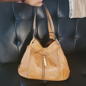 Michael Kors Moxley Tan Gold Leather Purse